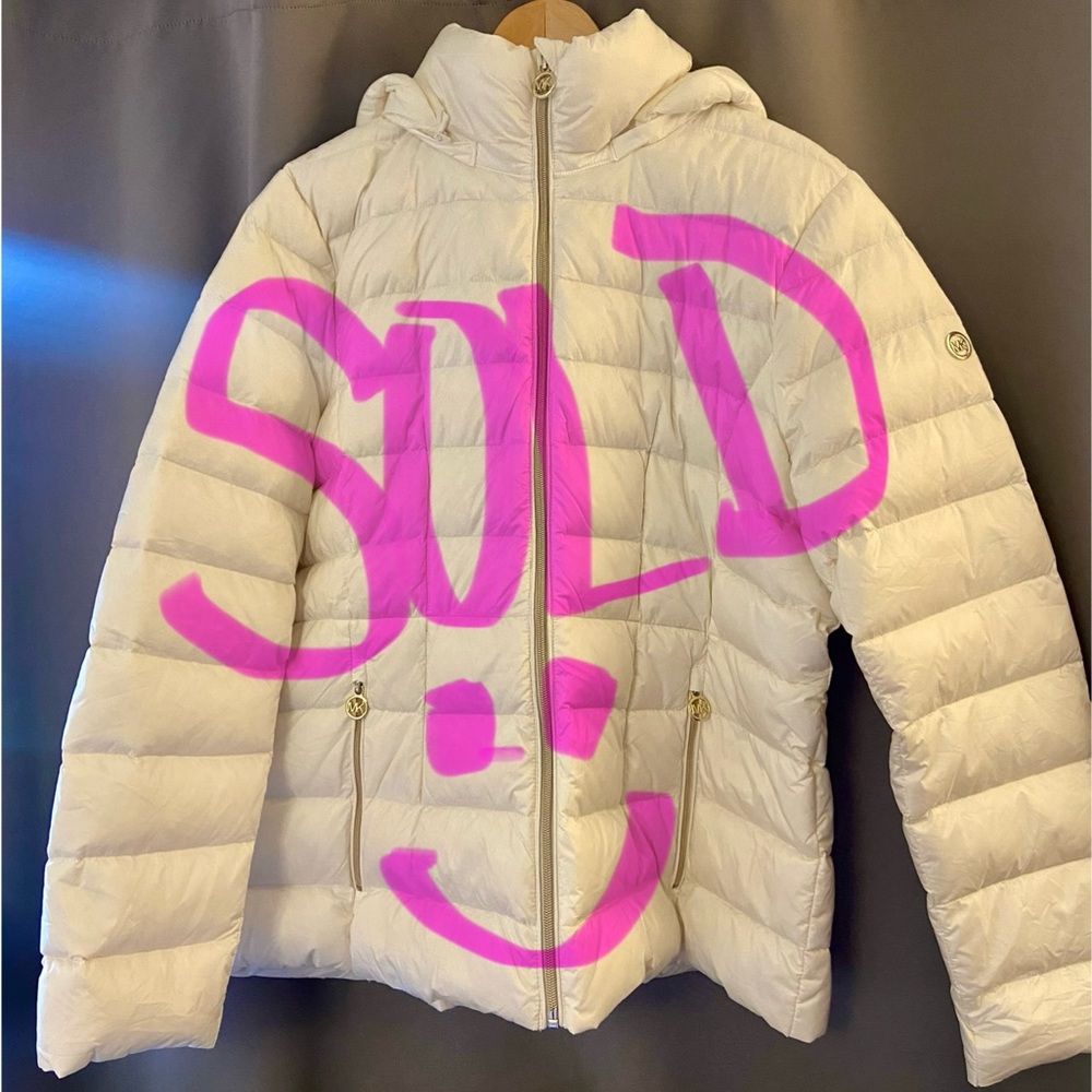 💲💲SOLD💲💲MICHAEL KORS PACKABLE DOWN SHINY HOODED CINCH JACKET XL NWT